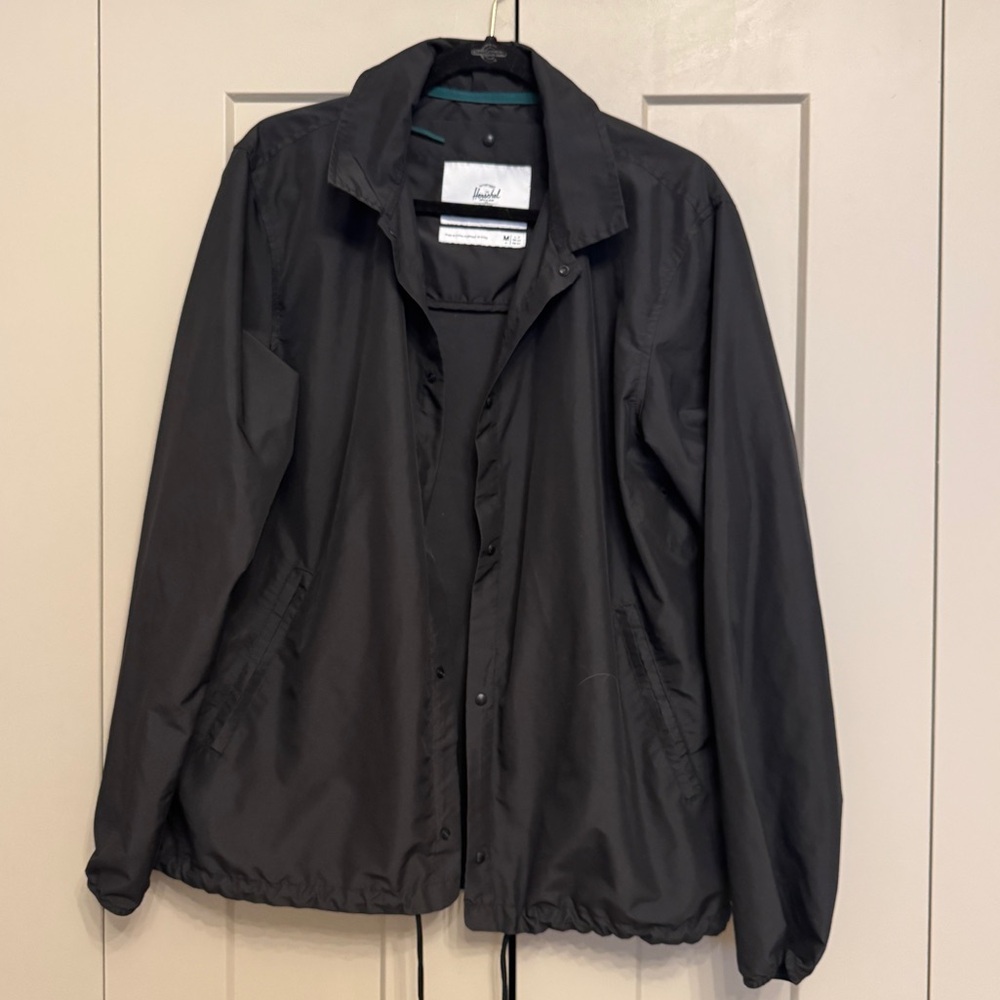 Herschel Supply Co. Black Coach Jacket Men’s Size M | Lightweight Windbreaker
